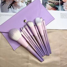 新款奶紫色10支化妆刷套装散粉刷腮红刷眼影刷便携式初学者美妆工