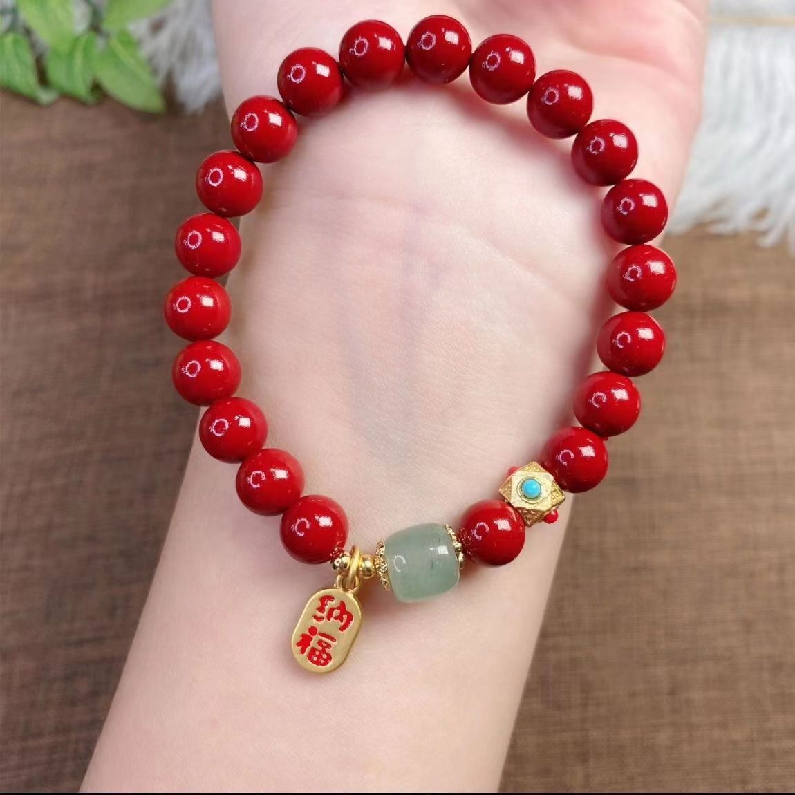 批发正品朱砂手串女款本命年转运珠饰品手链设计时尚紫金砂手串