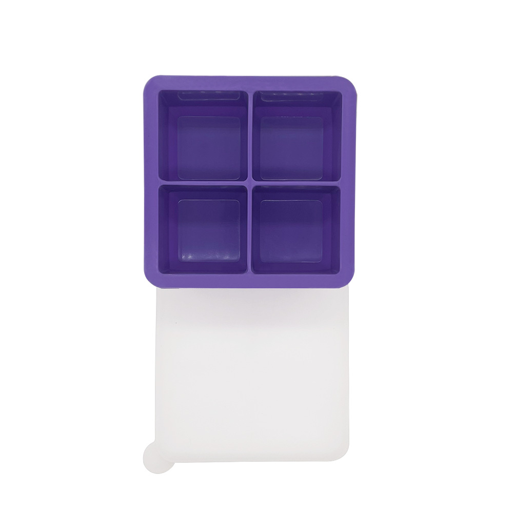 Silicone Ice Cube Mold Six-Grid round Ice Tray Ice Box Ice Maker 6-Hole Upper and Lower Cover Homemade Ice Hockey Ice Cube Mold