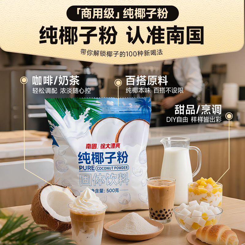 海南特产 南国500g纯椰子粉原料 纯粉 餐饮粉 椰汁椰浆粉可工业用
