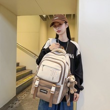 日系工装复古高中学生初中生书包女韩版双肩包男大容量旅行背包潮
