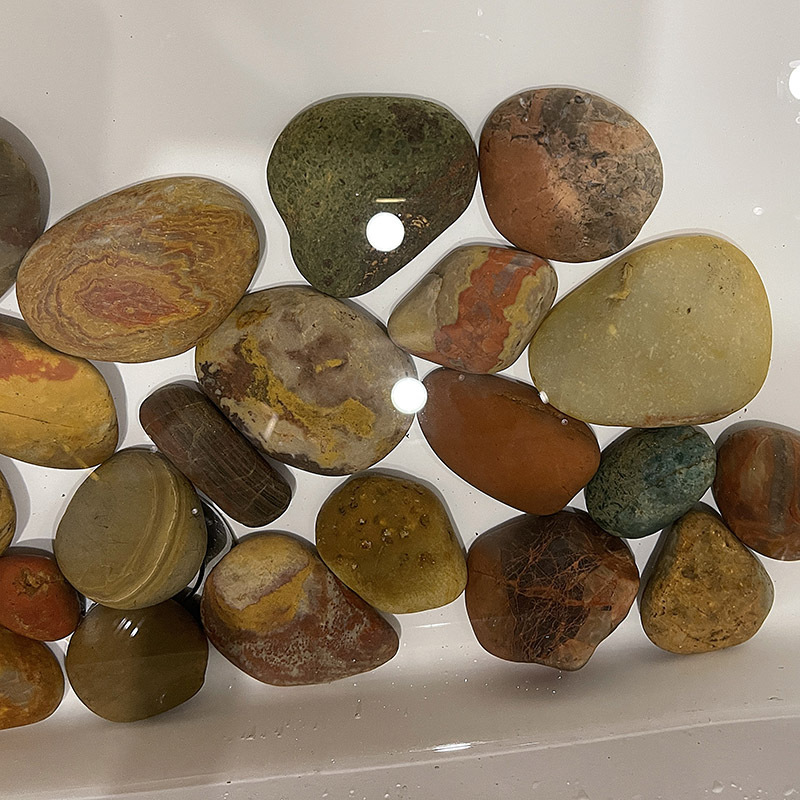 南京雨花石鹅卵石石头铺地天然清仓鱼缸造景彩色花盆多肉铺面石