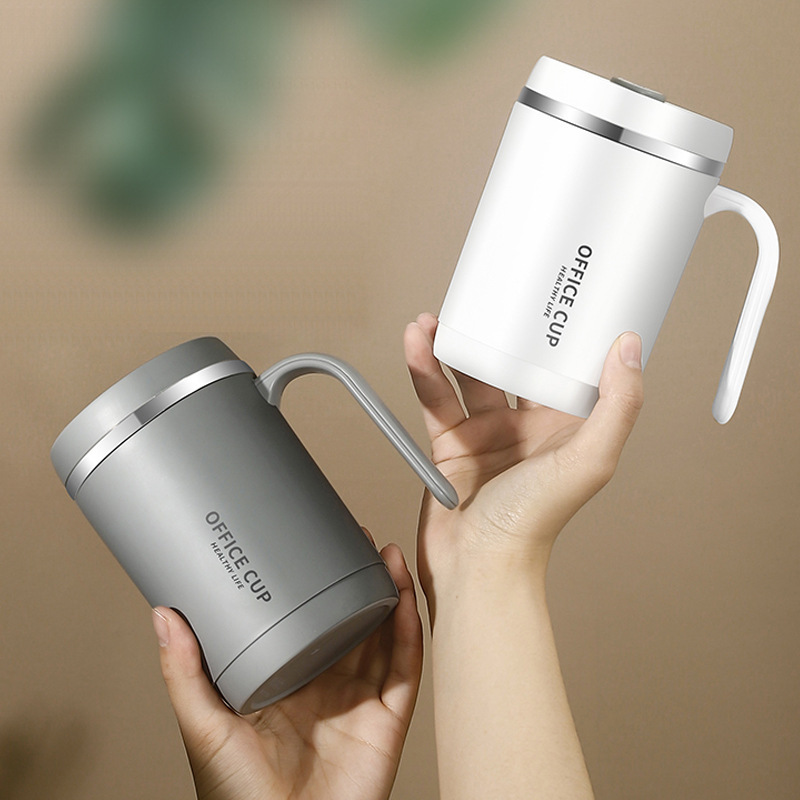 stainless steel mug cup ins simple breakfast cup milk cup with lid male and female coffee cups office office cup cup