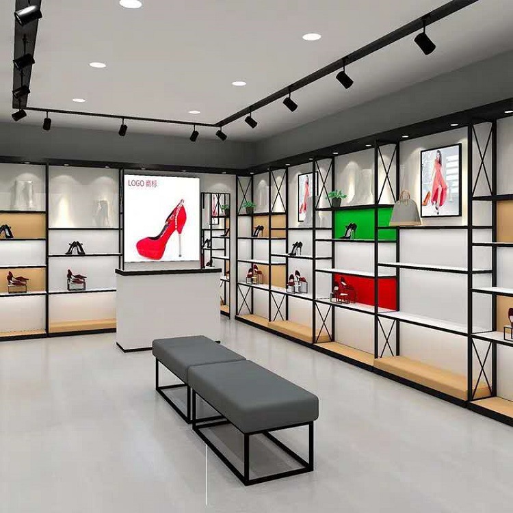 商场鞋店鞋包展示柜鞋柜带灯简约多功能包包展架饰品服装店鞋货架