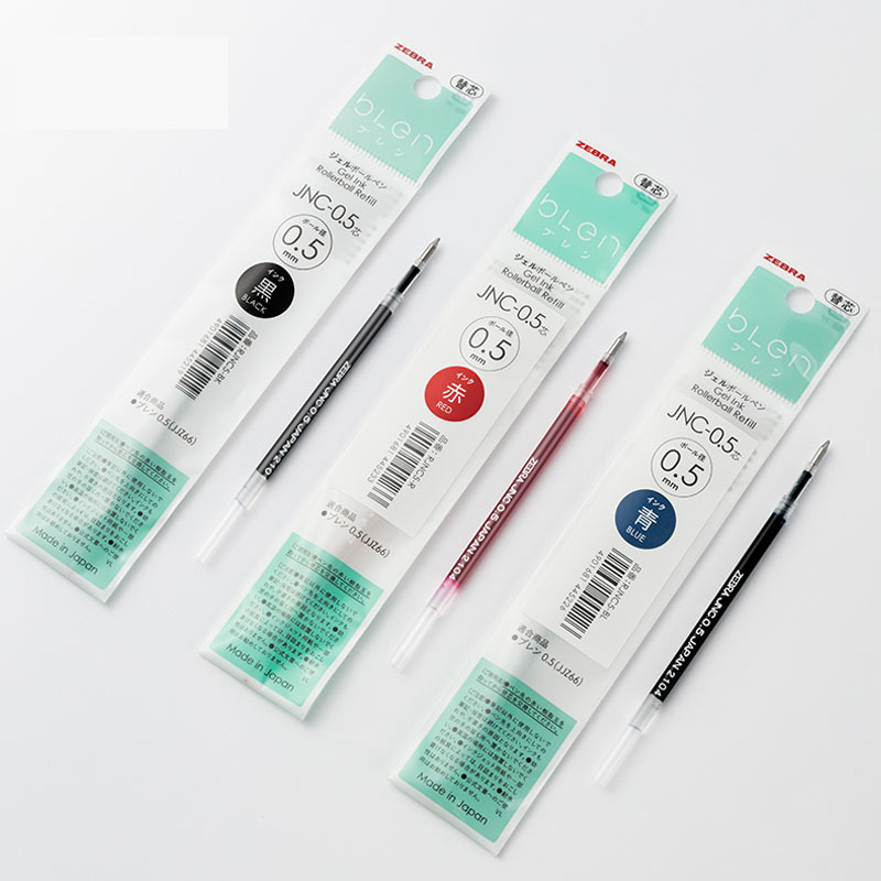 zebra斑马blen原装笔芯jnc-0.5中性笔替芯jjz66专用0.5mm学生用芯