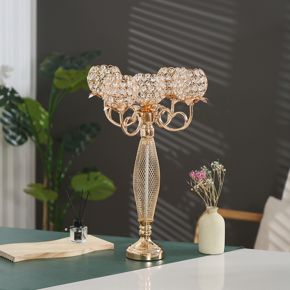 Tall Fashion Temperament Household Candlestick Good-looking Light Luxury Desktop Decoration Creative Iron Hand Gift Decoration