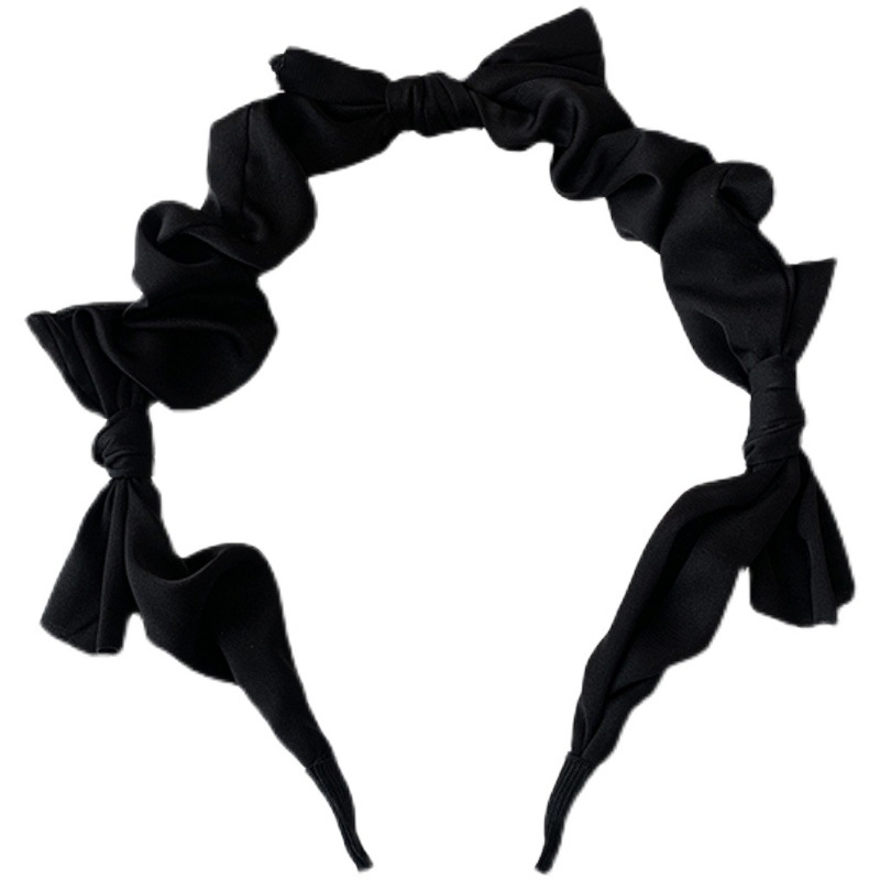 Sweet Elegance Fabric Pleated Headband Bow Headband Maid All-Match Lolita Headdress Lolita Hair Accessories for Women