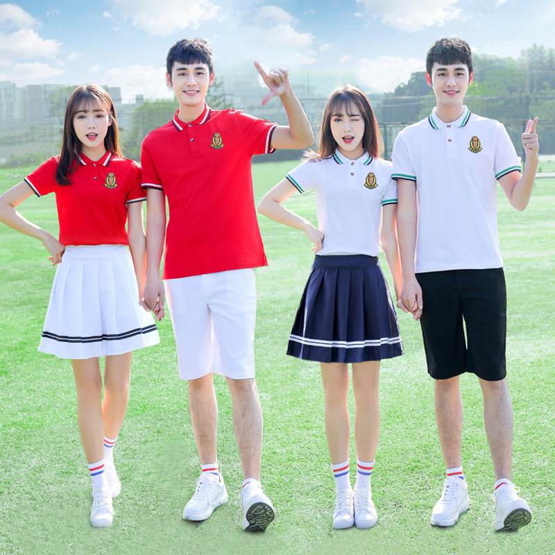 校服套装中学生毕业班服夏季短袖初中高中生学院风运动会服装新款
