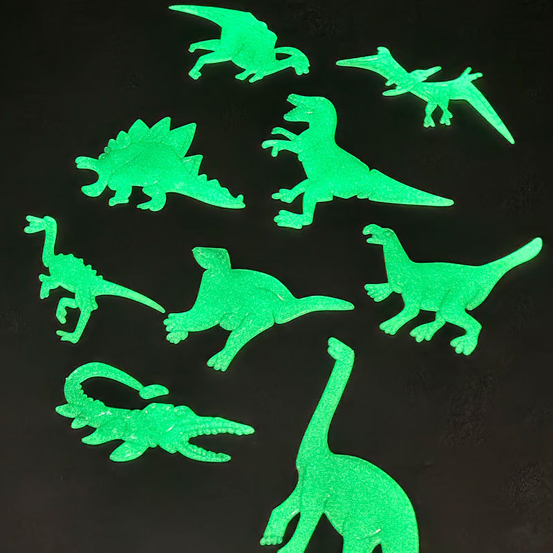 夜光恐龙贴跨境专供学生宿舍儿童房科教墙饰发光立体荧光动物贴片