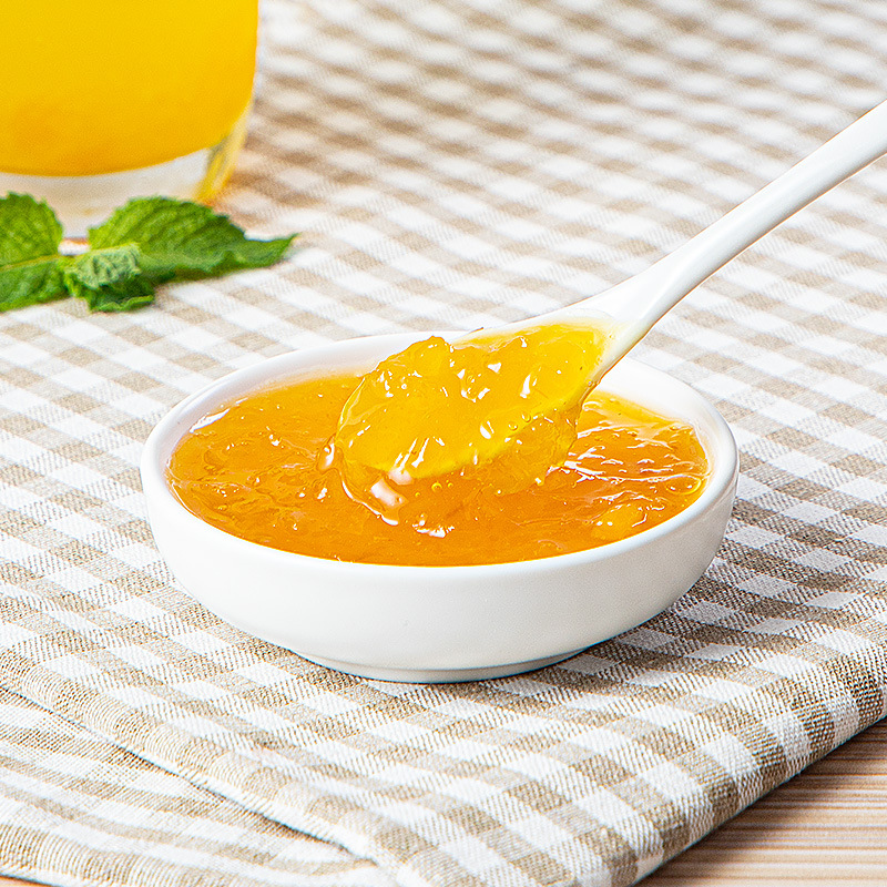 零食菠萝味果酱1kg含果肉粒凤梨果酱水果茶刨冰奶茶专用原料