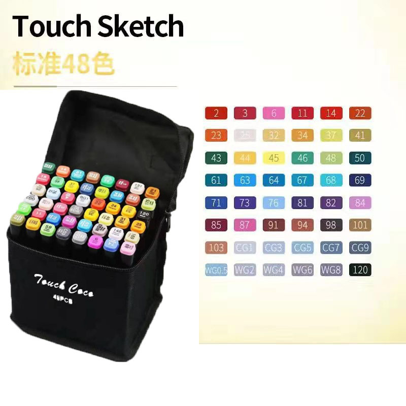 Factory Direct Sales Double-Headed Mark Portable Bag Oily Watercolor Pen Painting Design 24 Colors 48 Colors 80 Colors in Stock