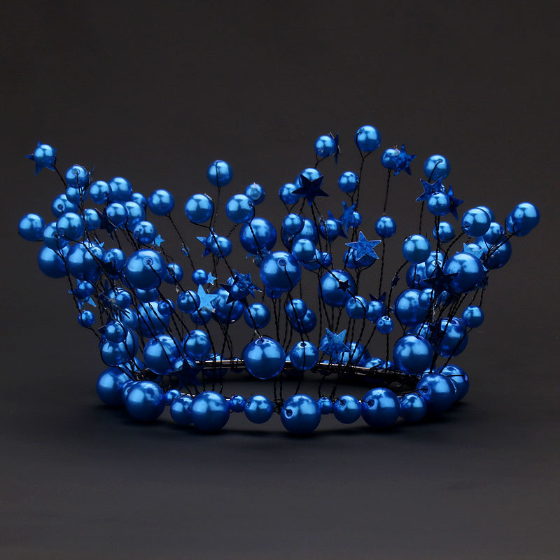 2022新品蓝色皇冠王俊凯同款生日皇冠蛋糕烘焙装饰潮品淘宝进货