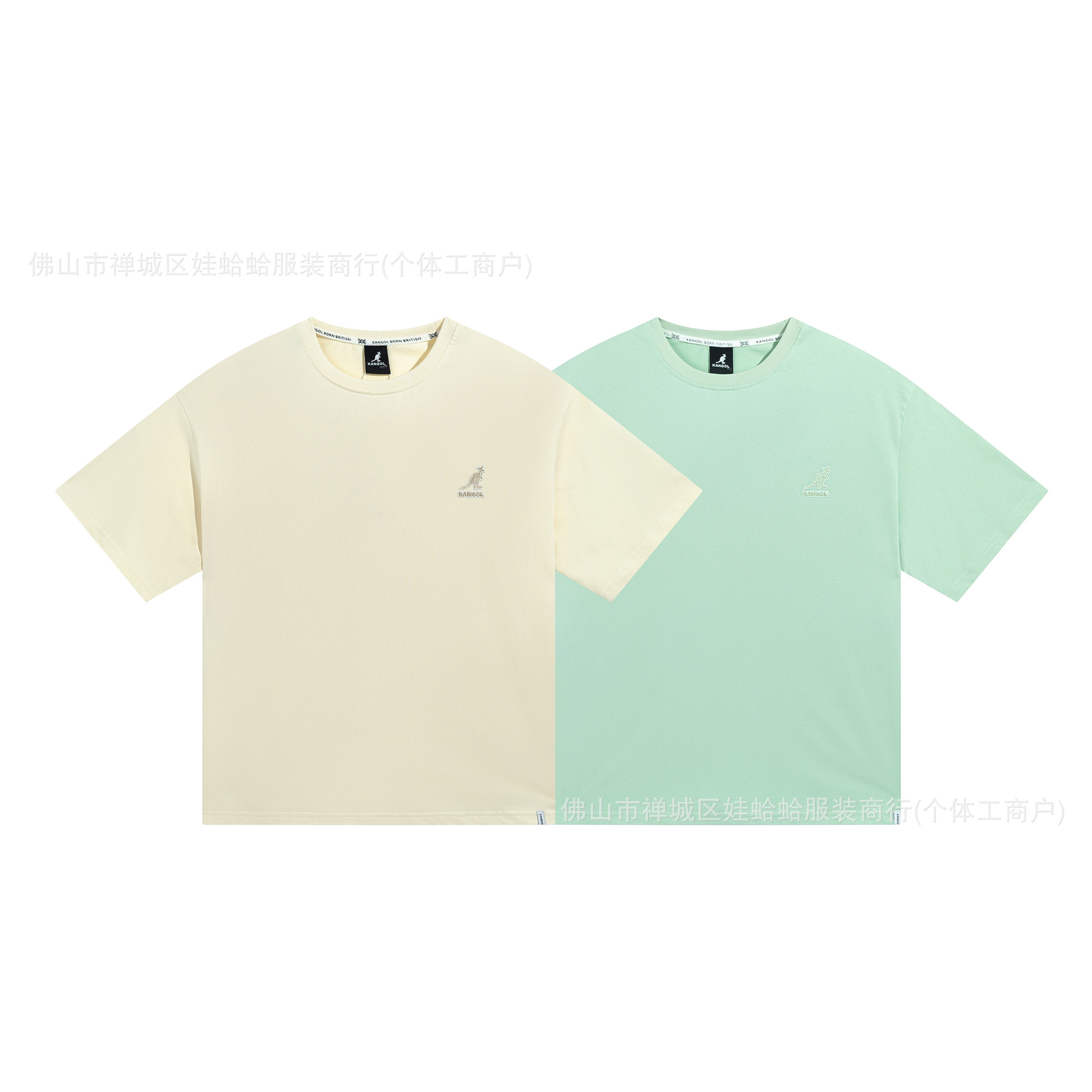 2024夏季韩国潮牌kango袋鼠后背大logo印花休闲街头男女同款短袖t