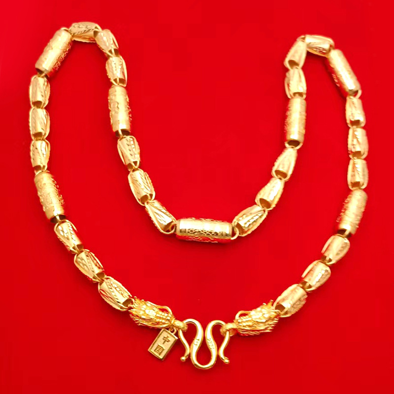 中国龙项链镀黄金链男士霸气网红爆款金店同款越南沙金空心-阿里巴巴