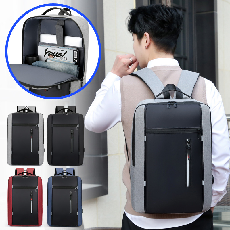 Cross-Border Men's Business Bag Laptop Bag Multifunctional USB Backpack Large Capacity Backpack Printable Logo