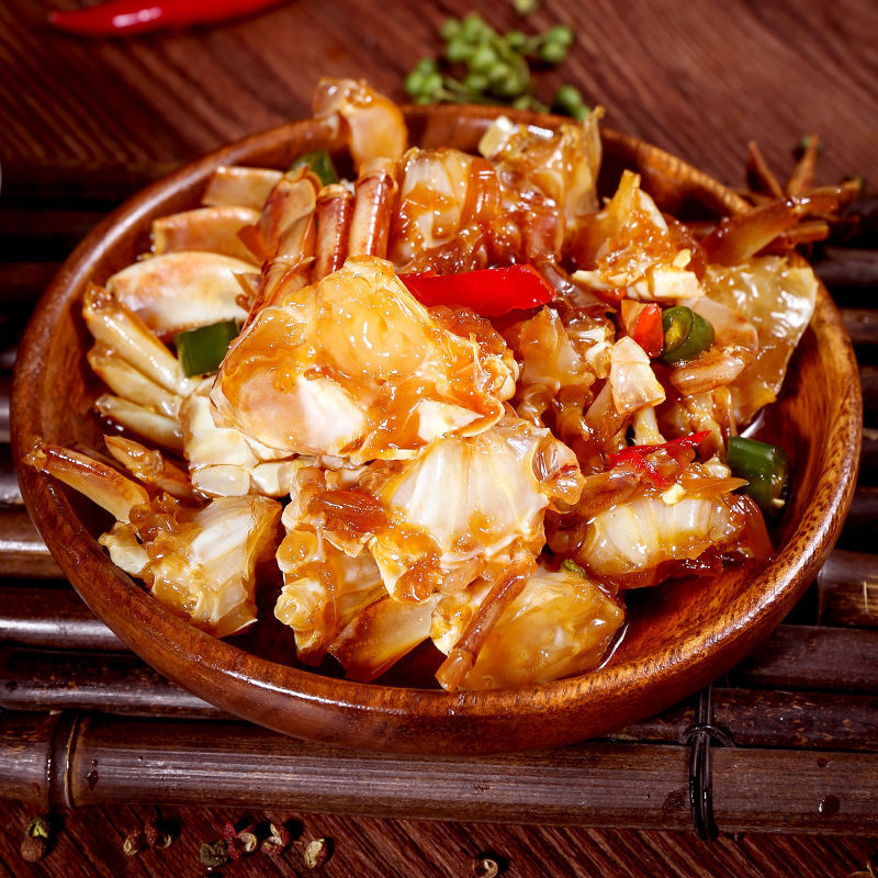 麻辣醉蟹梭子蟹小螃蟹块即食罐装海鲜醉蟹块香辣零食小吃