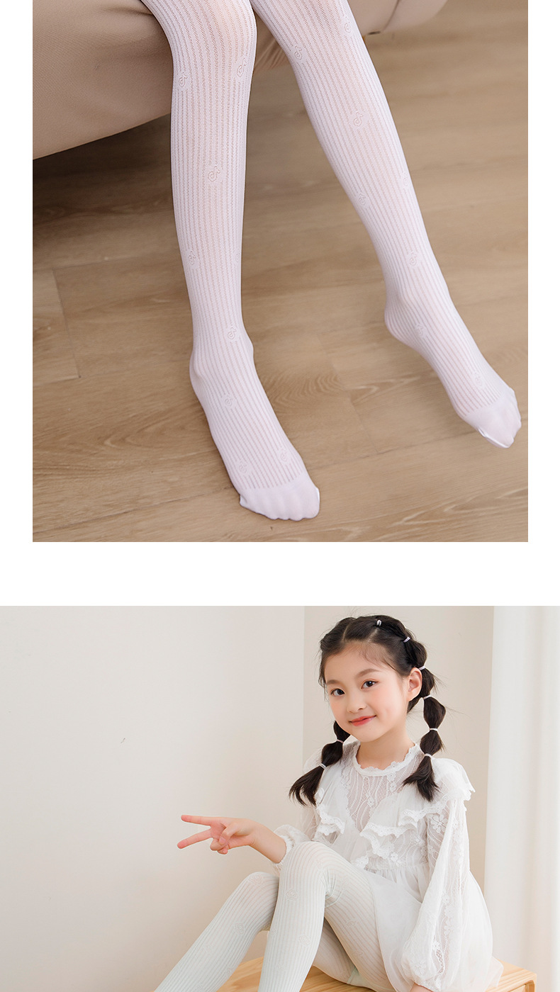 夏季超薄款抗女童连裤袜抖音花边薄儿童丝袜起球白色宝宝九分裤子