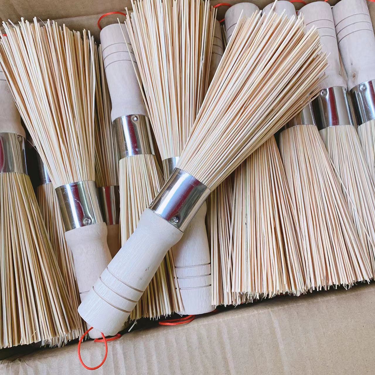 25cm天然竹刷洗锅刷锅刷子竹制锅刷厨房刷锅刷碗家用清洁刷竹炊帚