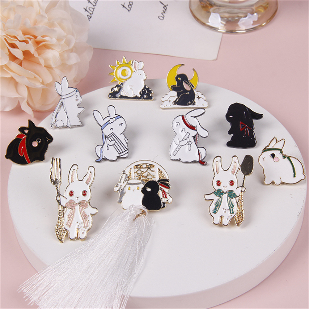 卡通胸针兔子王一博肖战同款忘羡情侣徽章批发陈情令源头工厂现货