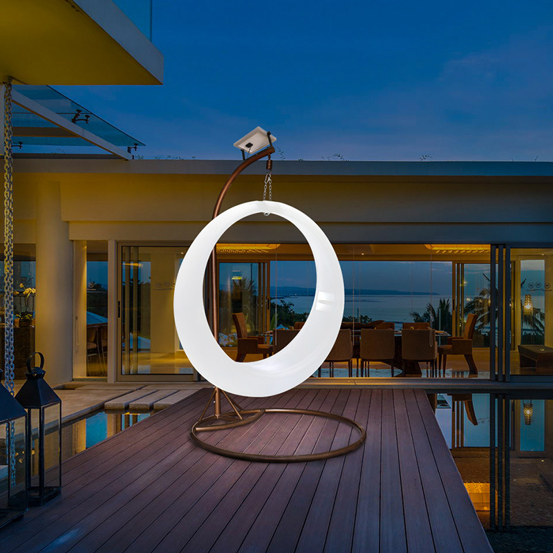 led户外发光秋千网红 庭院室外吊椅夜光挂钩摇椅创意灯光太阳能