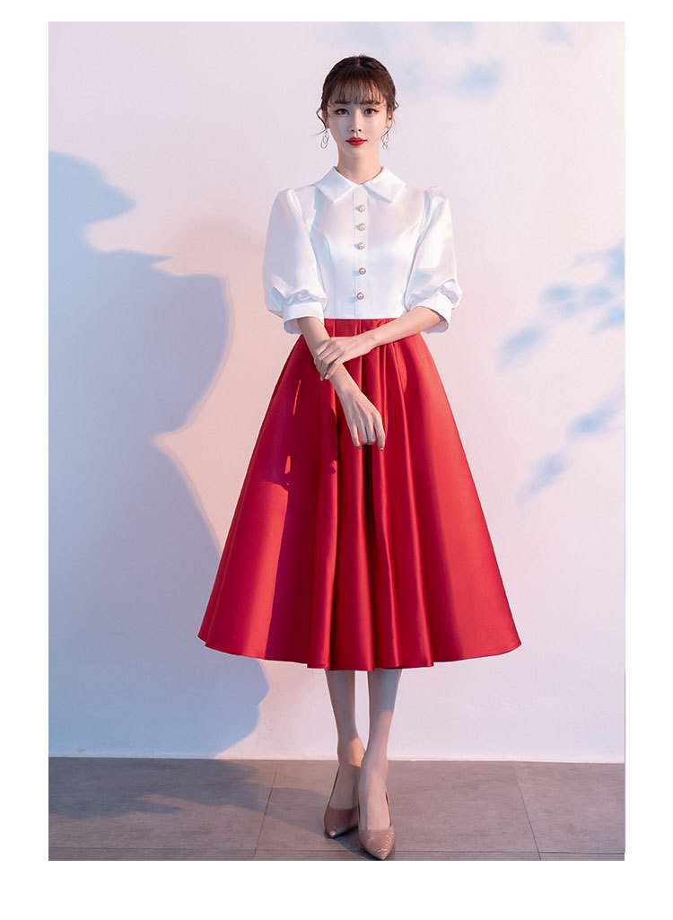 大合唱演出服女长裙2022新款学生诗朗诵表演服装舞台主持指挥礼服