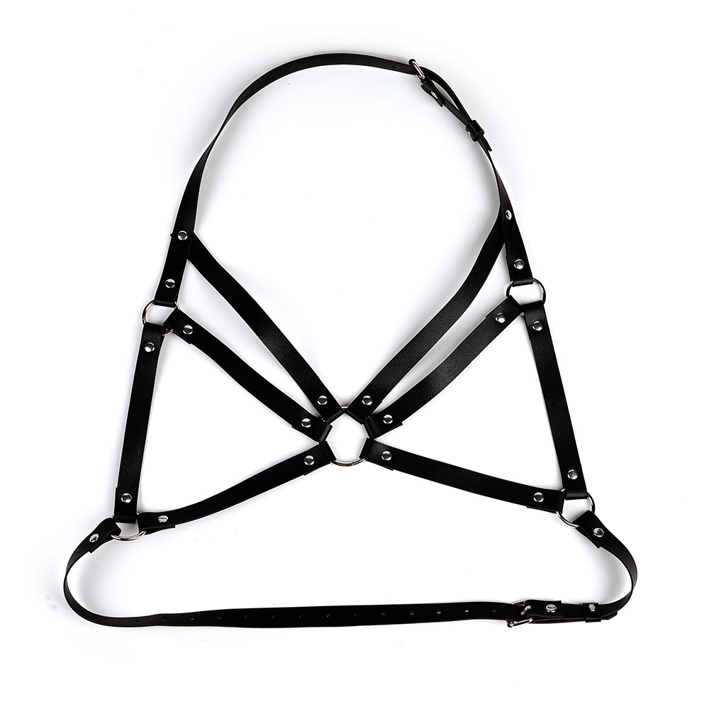 Women's Nightclub Binding Sexy Clothing Leather Hollow Clothing Accessories All-Matching Sexy Tube Top Strap Harness