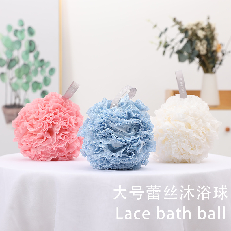 Factory Direct Supply Large Lace Girl Bath Ball Thickened Lace Bath Ball Lace Mesh Sponge