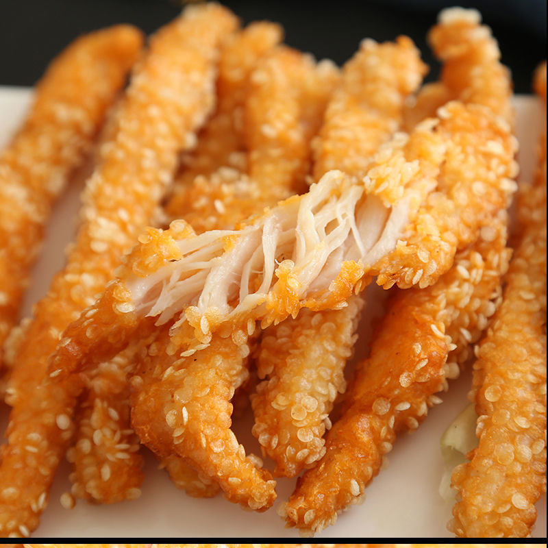 半成品食品地摊批发2斤装雪花鸡柳条冷冻无骨鸡柳鸡肉条油炸商用
