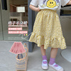 2021 summer Children's clothing new pattern Korean Edition Children Nubao da Concise lattice skirt A word skirt