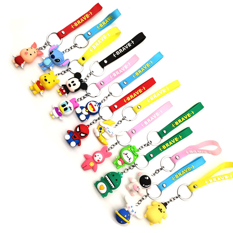 large three-dimensional cartoon cartoon character creative hanging rope keychain bag pendant creative small gifts