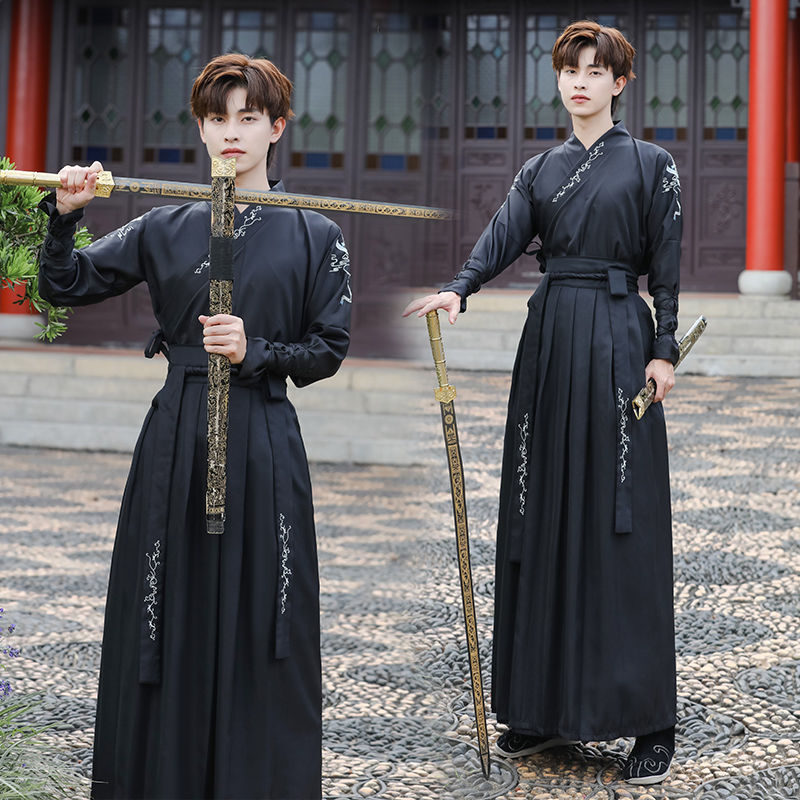 汉服男中国风古风武侠剑客男士成人公子书生套装学生全套古装衣服
