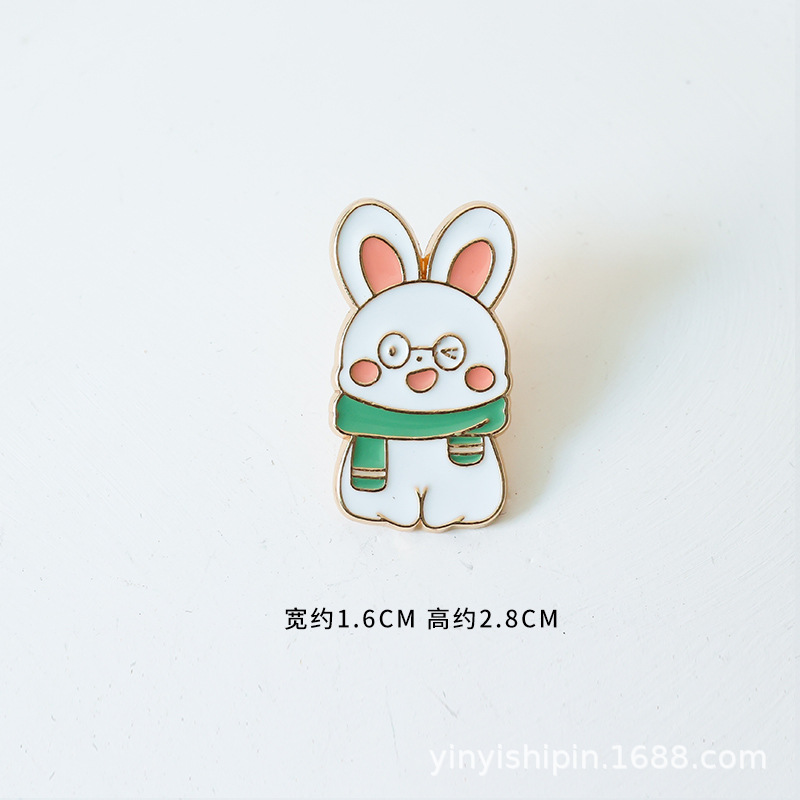 Koi Rabbit Brooch Cartoon Kiss Rabbit Badge Cute Sweet Girl Sweater Corsage Clothes Schoolbag Safety Pin