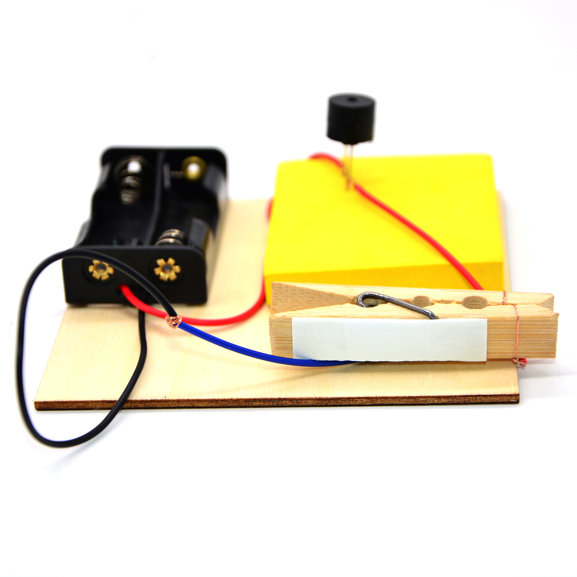 自制报警器拉线报警器蜂鸣器报警器科技小制作小发明防盗器