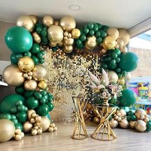 墨绿色金色气球花环套装生日迎婴派对圣诞节性别揭示婚礼派对装饰