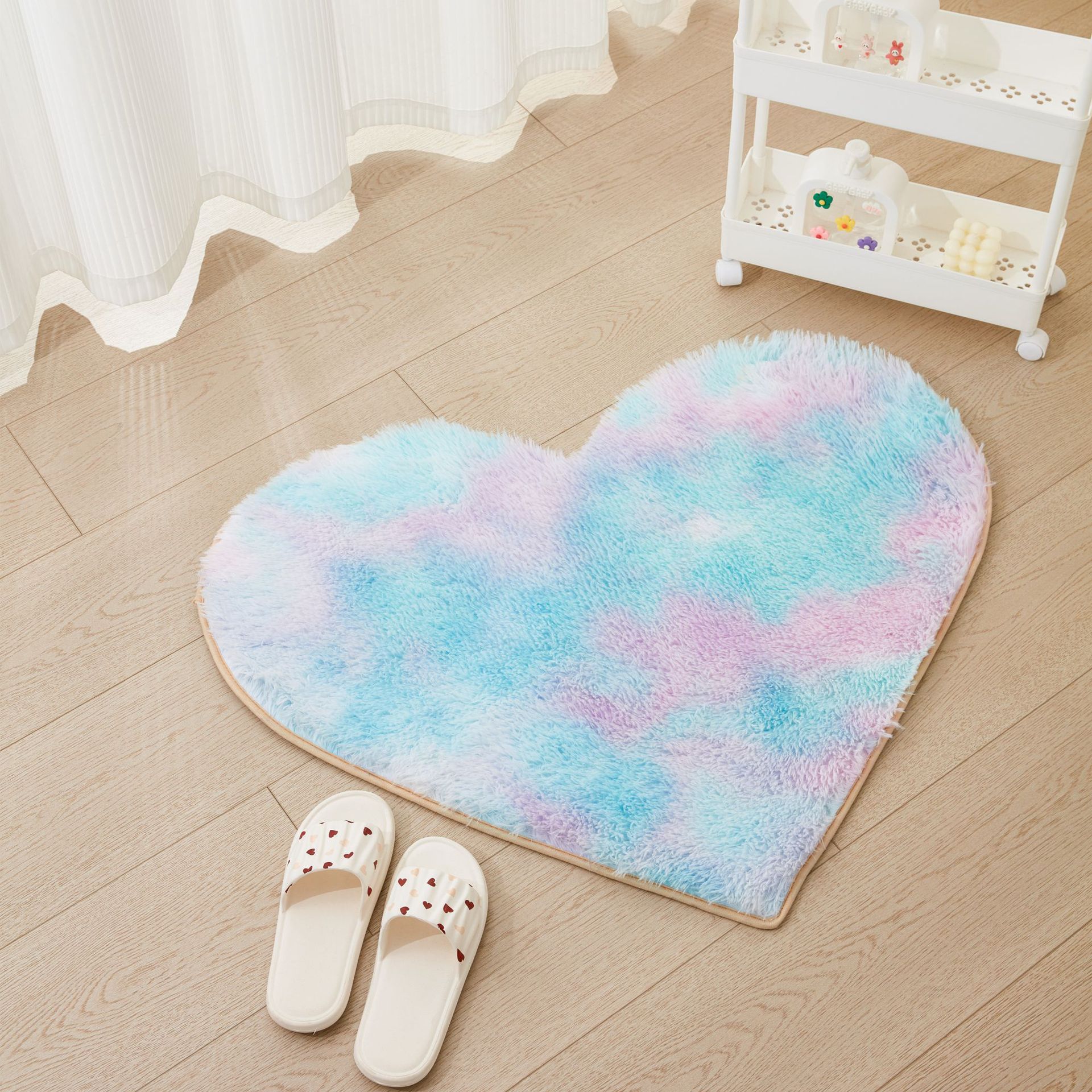 Amazon Customized Nordic Instagram Style Heart-Shaped Long Wool Carpet Living Room Cushion round Tablecloth Hanging Basket Children's Room