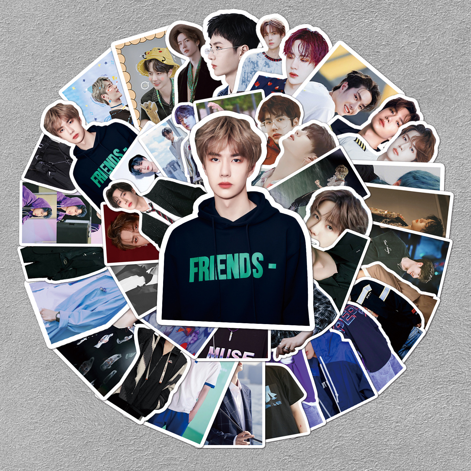 50张王一博贴纸明星人物周边手账本手机壳咕卡电脑行李箱装饰防水