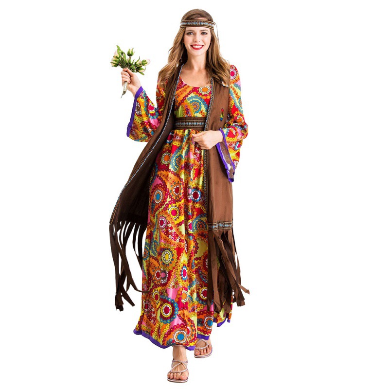 70年代复古迪斯科嬉皮士演出服hippie costume角色服原始部落女神