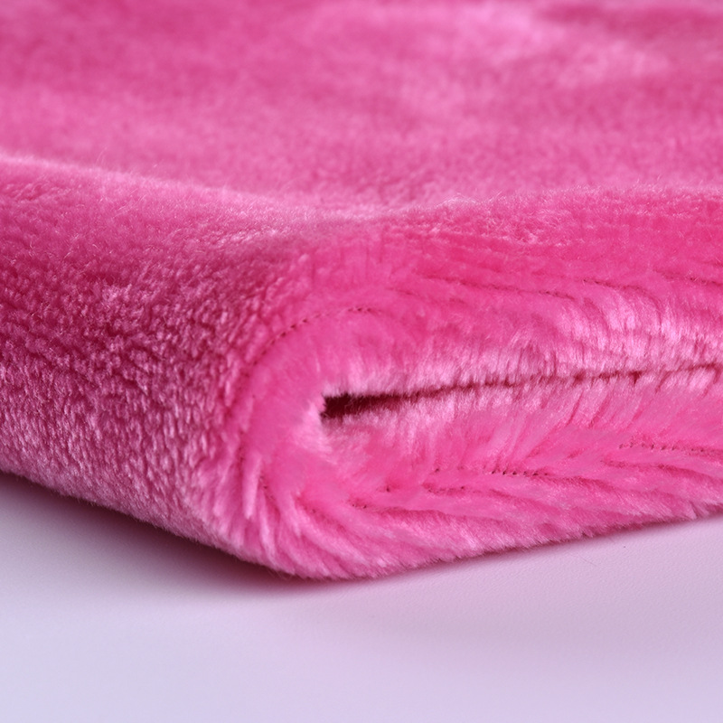 单面法兰绒面料 家居睡衣玩具绒布批发 全涤针织绒布纯色绒布面料