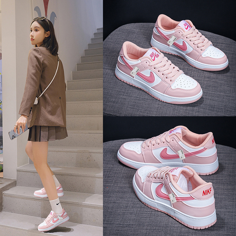 鞋子女春季透气aj女鞋莆田aj女鞋空军一号运动低帮樱花粉板鞋代发