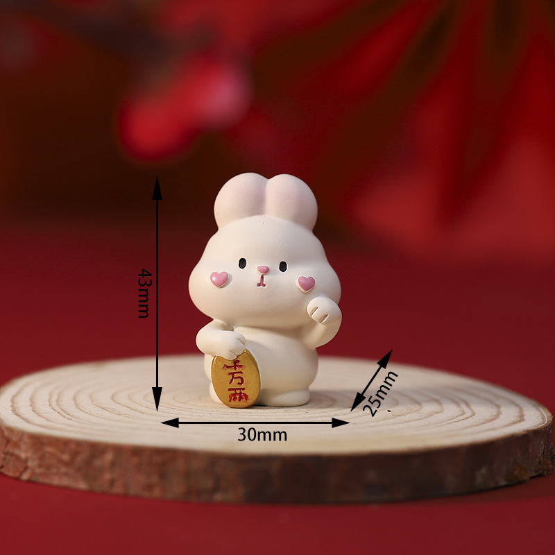 Rabbit Year Mascot Decoration Creative Car Cake Decoration Car Decoration Home Festive New Year Gift