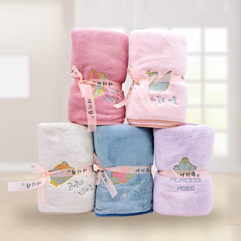 韩国品牌阿里郎珊瑚绒尊享毛巾吸水性强超柔软擦汗洗发多用毛巾