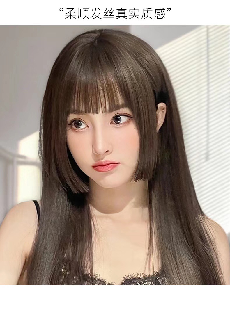 公主切假发女长发仿真自然全头套式日系姬发黑长直发洛丽塔假发套