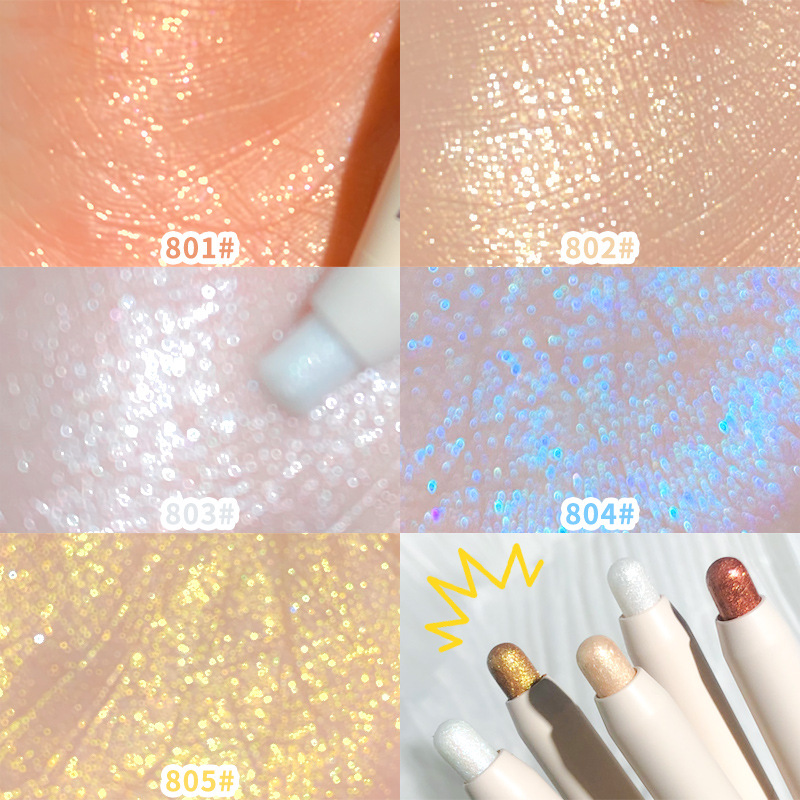 Cute Early Warning Xixi Eye Shadow Pen Highlighter Waterproof Sweat-Proof Champagne Gold Pearlescent White Eyeliner Pen Three-Dimensional Watery Eye Makeup