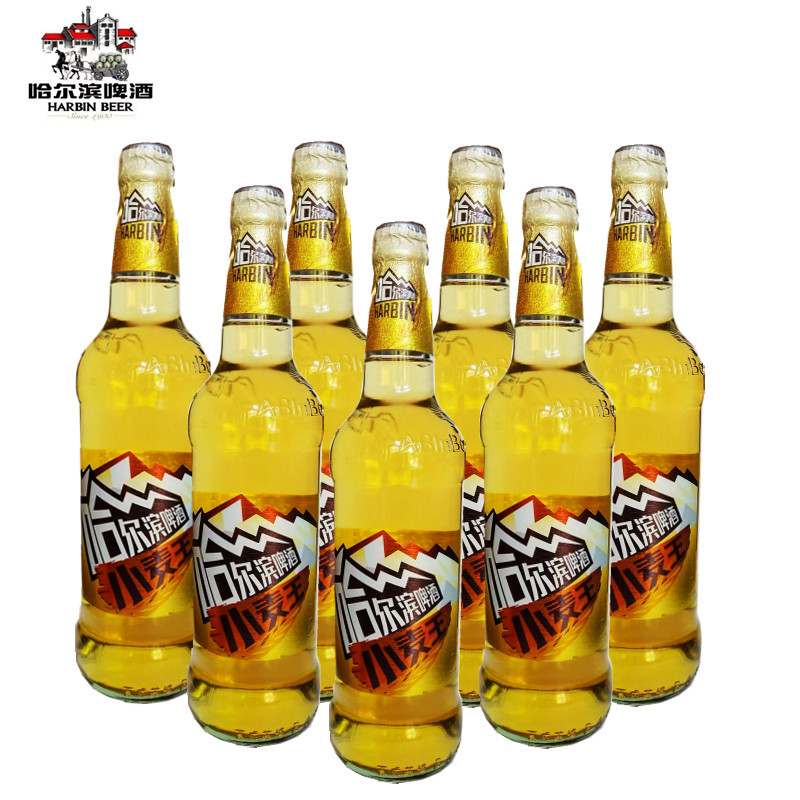 哈尔滨原厂地小麦王啤酒装哈尔滨啤酒低度啤酒大瓶黄啤酒