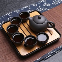 紫砂功夫茶具小套装干泡盘茶壶盖碗杯子茶盘家用方便携带整套旅行
