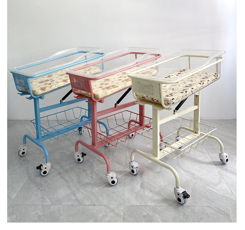 医院月子中心会所婴儿床医用移动婴儿车防溢奶新生儿坡度床护理床