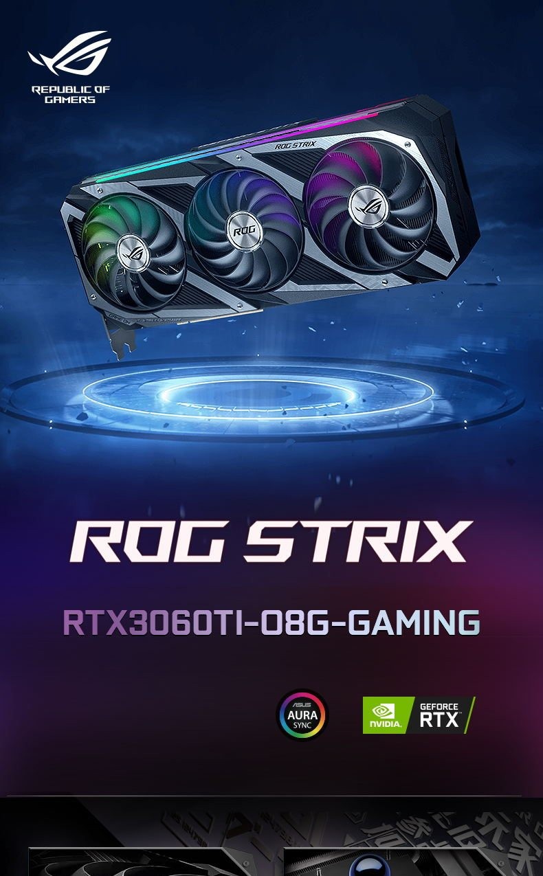 适用于华硕(asus)rog rtx3060ti 8g v2 gaming电竞独立显卡