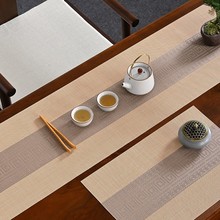 新中式桌旗茶几桌布禅意茶席防水茶垫餐桌茶台轻奢高端旗布长条靈