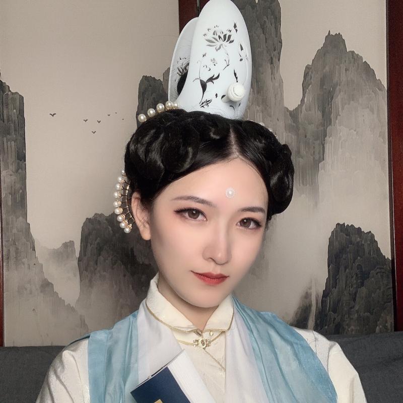 良造坊山口冠原创设计汉服配饰镂空雕花宋女冠3d打印