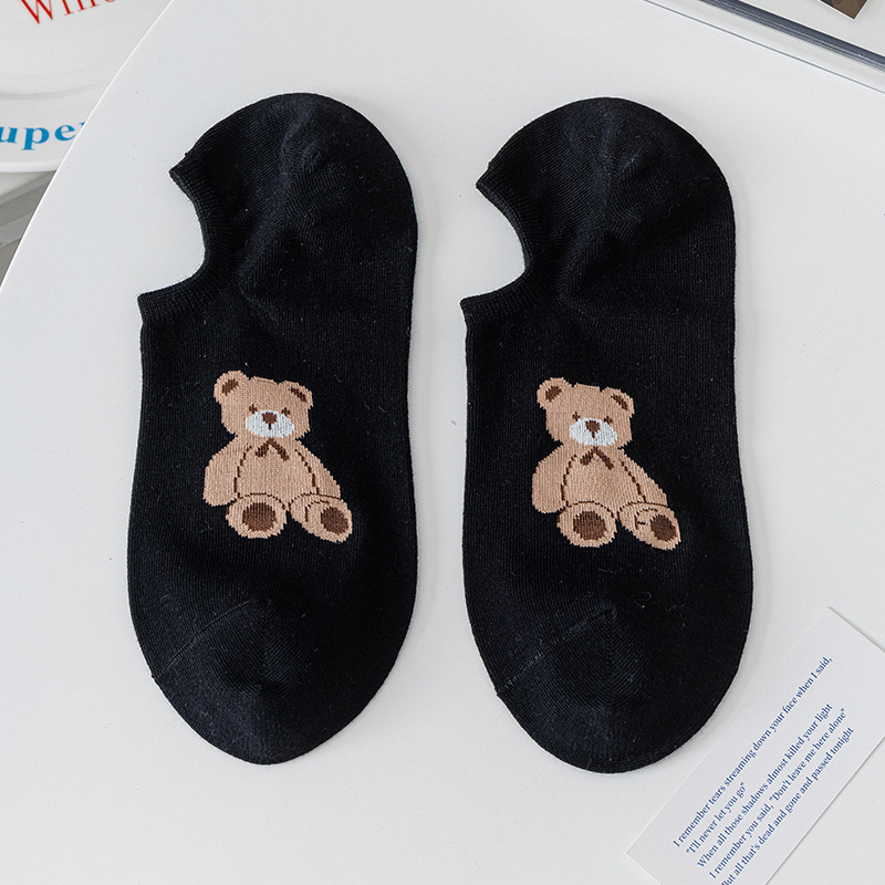 SocksSocks Women's Socks Spring and Summer Thin Women's Low Top Socks Low-Top Ins Trendy Japanese Breathable Bear Socks Cartoon Women's Socks